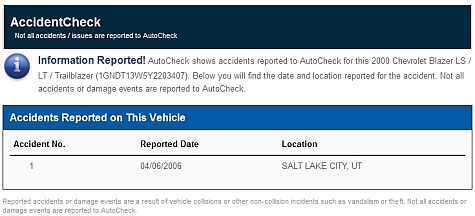 AutoCheck Free Report - Accident Check